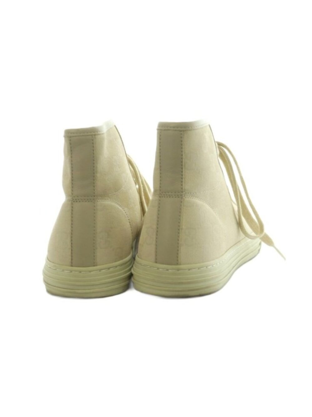 Gucci High Cut Sneakers Shoes GG Pattern Canvas 7 26.0 cm Light Beige - Picture 5 of 8